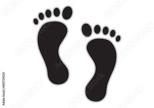 Stand Here  FOOT sign on the floor of a public building asking customers to wait on this very spot