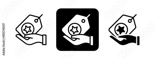 Brand Solid color and black line drawing vector illustration set