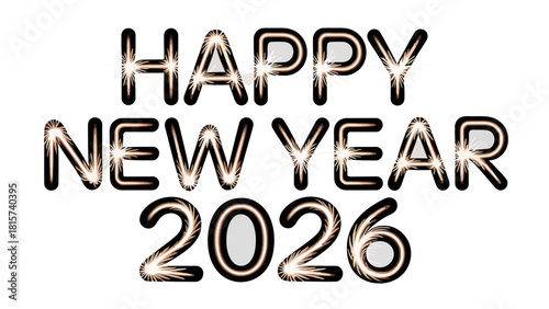 New Year 2026 Celebration: A shimmering and celebratory Happy New Year 2026 greeting, heralding the arrival of a fresh beginning and the promise of a year filled with possibilities. 