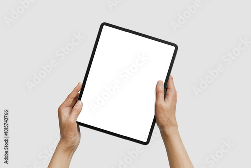 Tablet Mockup in Hands with Empty Display for Design Presentation