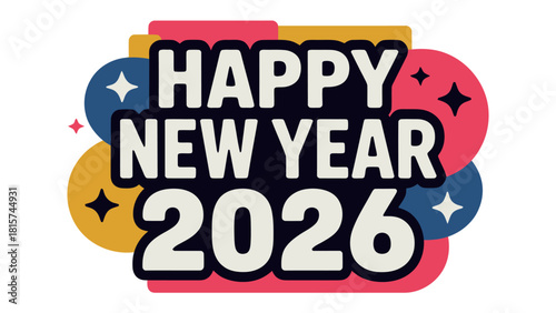 New Year 2026 Celebration: A vibrant and colorful design celebrates the arrival of New Year 2026, creating anticipation and joy.