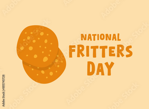 National Fritters Day. December. Flat design vector. Banner, card, background.