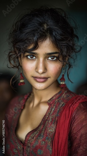 Contemporary urban Indian woman portrait with natural lighting, diverse female representation in modern attire