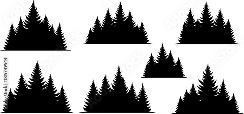 Minimal Pine Forest Silhouette Collection