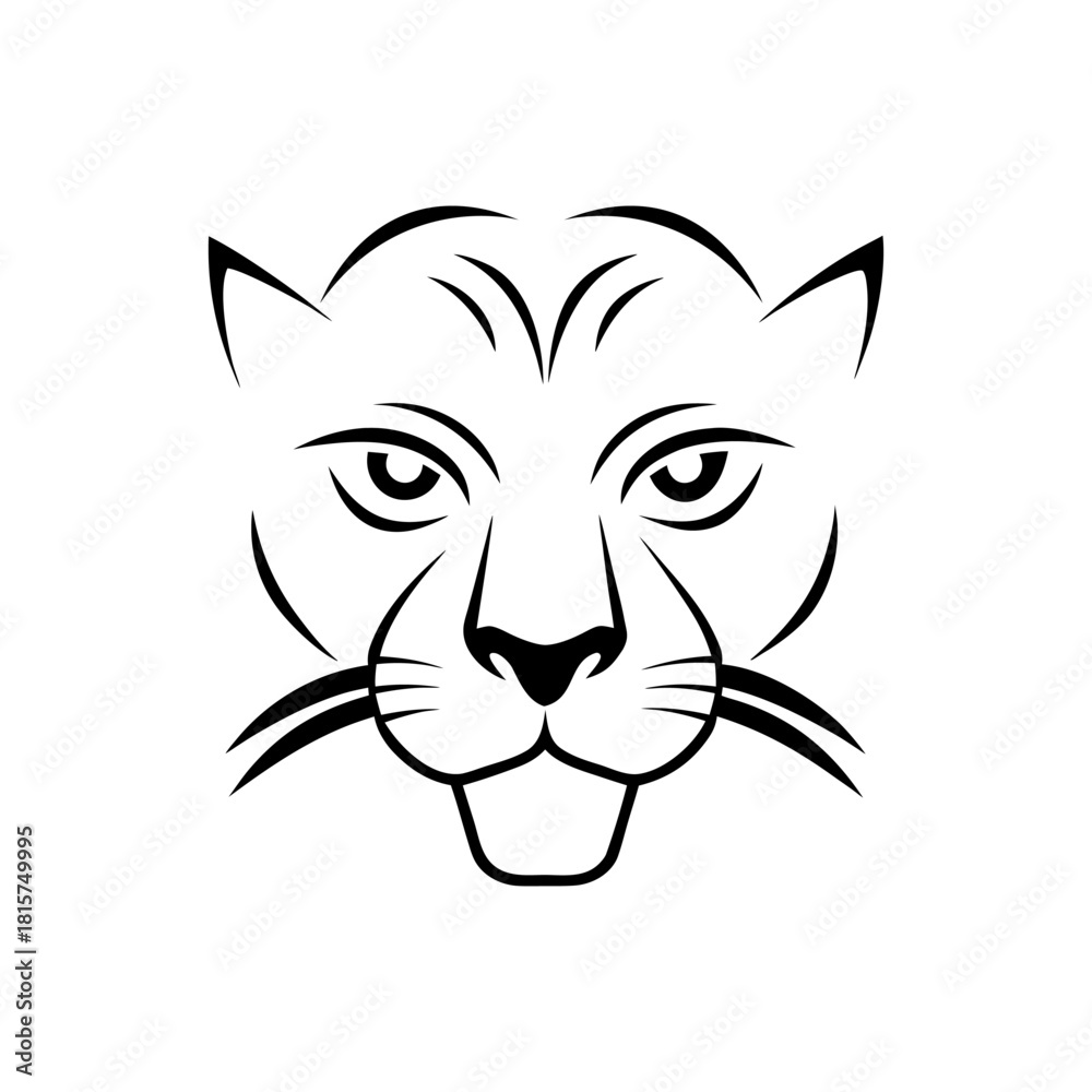Obraz premium Animal Panther Head Icon Clean Vector.