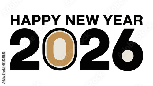 Happy New Year 2026: A minimalist greeting, celebrating the fresh start and opportunities of the coming year.