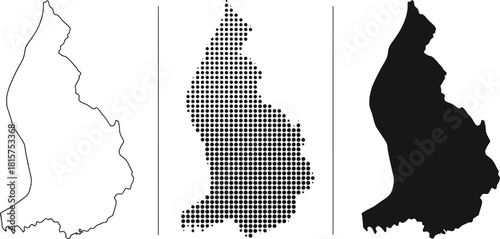 Liechtenstein Maps Collection Outline Dotted Silhouette