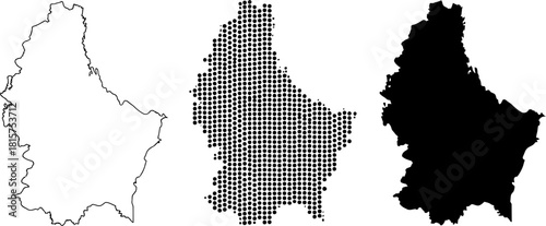 Luxembourg Map Outline Silhouette Dot Pattern