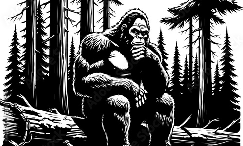 Title Name: Thinking Bigfoot in the Forest