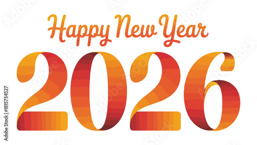 Happy New Year 2026: Festive graphic design wishes you a prosperous year ahead, the vibrant colors and stylish typography. It encapsulates the spirit of fresh beginnings and hope 