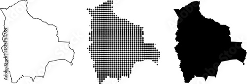 Bolivia Map Outline Silhouette and Dot Pattern