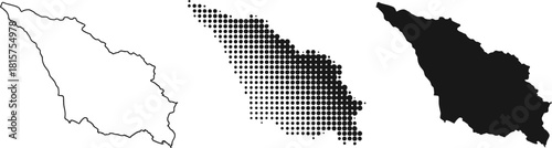 Map Outline and Halftone Representation of Georgia Country Border