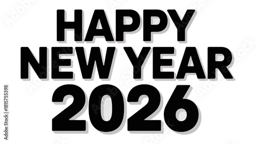 New Year 2026 Celebration: A modern and visually appealing graphic celebrates the arrival of the New Year 2026, offering a contemporary greeting.