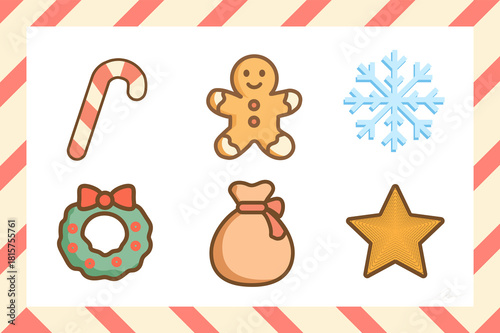 Cute Christmas Festival drawing vector illustration 02