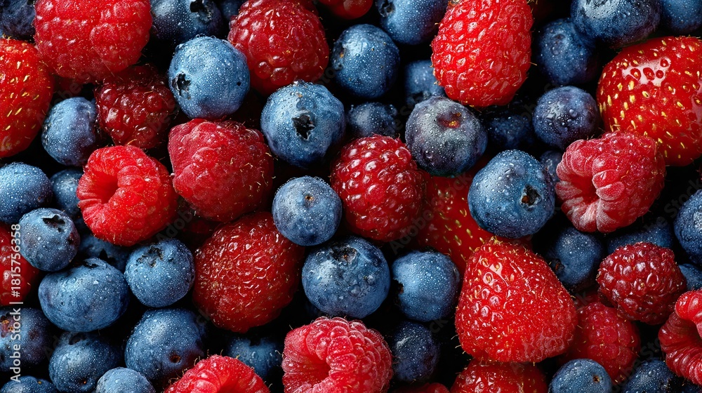Obraz premium Colorful Berry Mix for Healthy Eating from Above