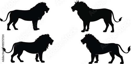 Solid black silhouette of animals