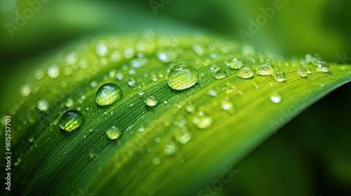 Fresh Dew on Green Leaf – Close-Up Natural Detail