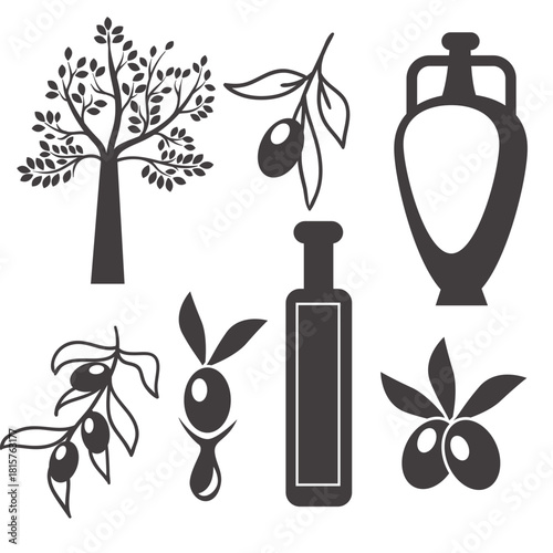 Vector set of isolated beauty oil bottles for cosmetic and health care