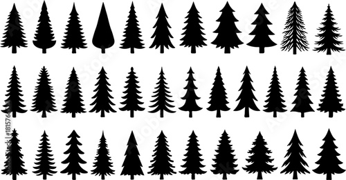 Pine Tree Silhouette Bundle | Evergreen Tree SVG | Christmas Tree Clipart | Forest Woodland SVG Pack