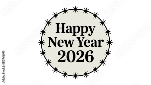 New Year's Greetings 2026: A minimalist greeting celebrates the promise of a fresh start in the coming year, spreading joy and positivity.