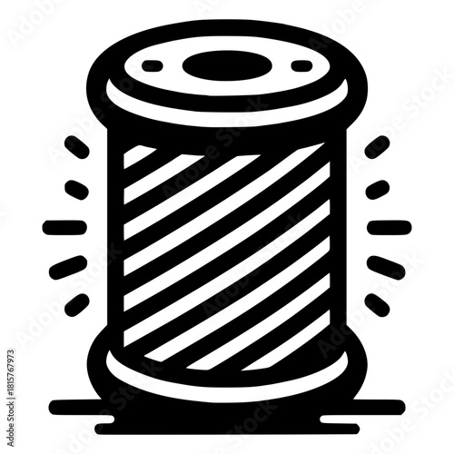 spool of thread ith a bold striped pattern vector image illustration