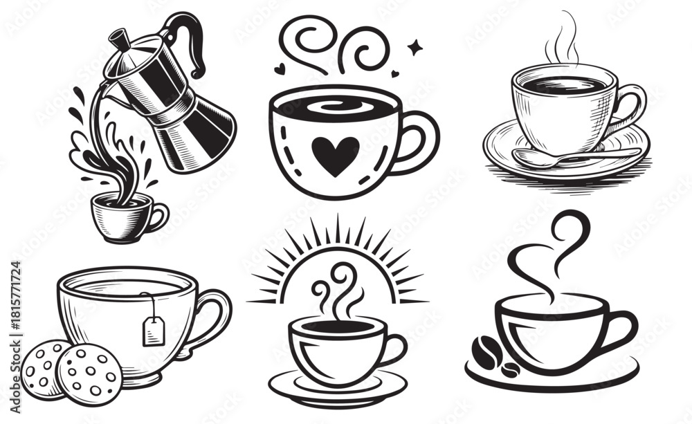 Fototapeta premium coffee cup Mug Silhouette Lover designs