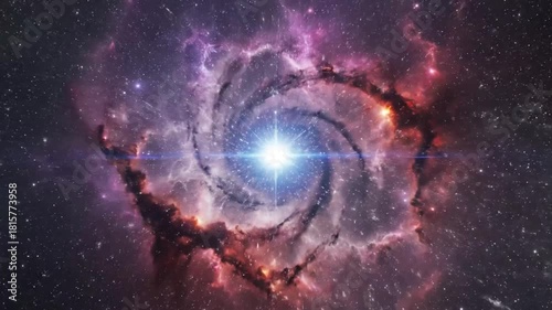 Cosmic vortex engulfs celestial expanse nebulous energies swirl