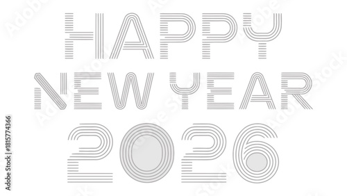 New Year Greeting Card: Happy New Year 2026 written in a simple and attractive way to welcome in a new year