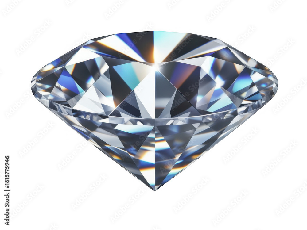 Fototapeta premium Faceted Diamond Gemstone isolated on a transparent background
