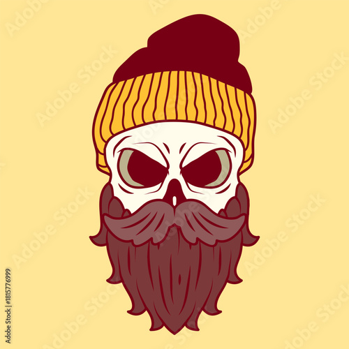 Beard Skull with Beanie Hat