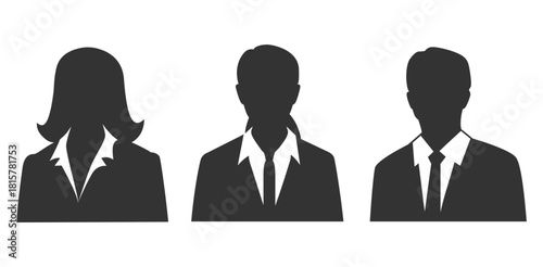 Business People Silhouette set. Professional Male and Female Corporate Avatar Set