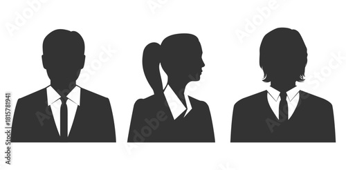 Business People Silhouette set. Professional Male and Female Corporate Avatar Set