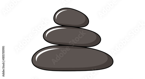 Zen Stones Stacked Illustration for Balance and Harmony