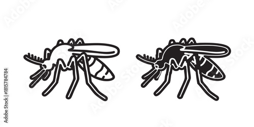 Transparent PNG available
ofvs627 OutlineFilledVectorSign ofvs - mosquito vector icon . culicidae . dengue chikungunya fever . aedes aegypti . isolated transparent . outline and filled version . AI 10
