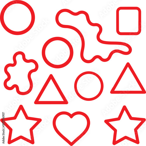 “Unique Christmas Day Shapes in Festive Red | Creative Holiday Icons, Decorative Red Christmas Elements, Modern Xmas Design Shapes for Seasonal Art, Branding & Digital Graphics”