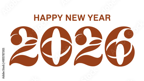 New Year 2026: Elegant, stylish typography announces the arrival of 2026. A creative design, perfect for new beginnings.