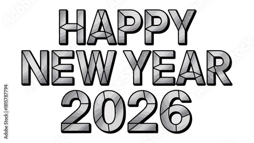 Happy New Year 2026 Typography: A celebratory graphic spells out Happy New Year 2026, embodying the essence of fresh starts and collective hope.