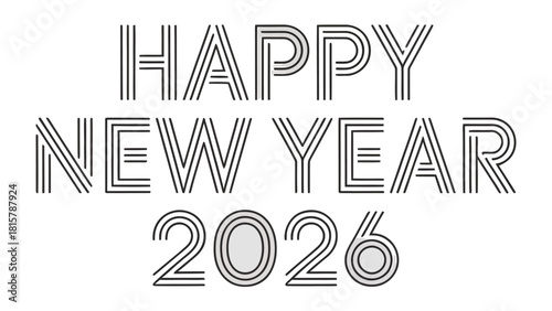 New Year 2026 Celebration: A modern and sleek design wishing everyone a Happy New Year 2026, celebrating new beginnings and marking a fresh start.