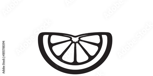 ofvs436 OutlineFilledVectorSign ofvs - orange vector icon . fruit slice . vitamin c . isolated transparent . black outline and filled version . AI 10 / EPS 10 / PNG . g11776
