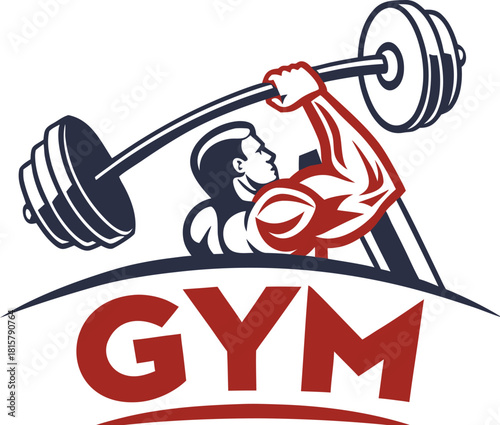 Bodybuilding Gym Badge Logo