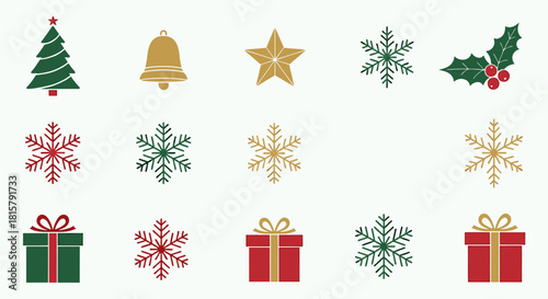 Festive Holiday Botanical Arrangement of Pine Cones, Berries, and Evergreen Branches on Beige Background