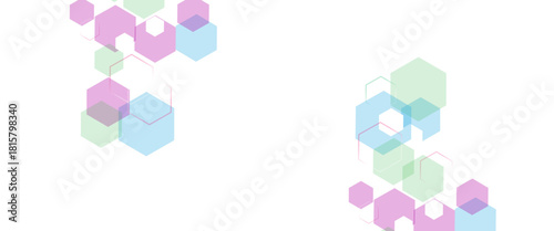 Vector hexagons pattern. Geometric abstract background with simple hexagonal elements. Medical, technology or science design