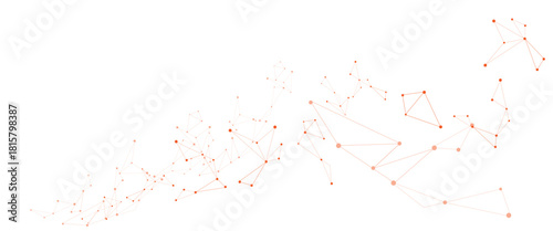 Vector white background with red lines and dots.