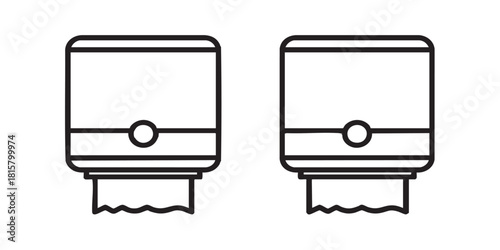ofvs416 OutlineFilledVectorSign ofvs - paper towel vector icon . isolated transparent . black outline and filled version . AI 10 / EPS 10 / PNG . g11756