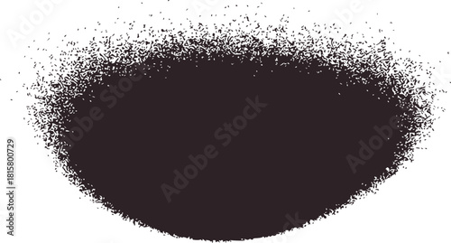 Grayscale speckled oval shape with fading edges abstract