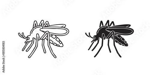 Transparent PNG available
ofvs627 OutlineFilledVectorSign ofvs - mosquito vector icon . culicidae . dengue chikungunya fever . aedes aegypti . isolated transparent . outline and filled version . AI 10
