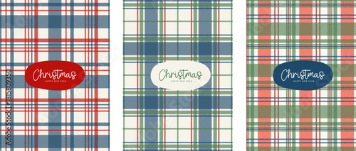 Christmas plaid background. plaid, checked pattern design for card. Set gingham fabric prints. tartan shirt cloth. Classic flannel textures. Geometric backdrop. vector illustration.