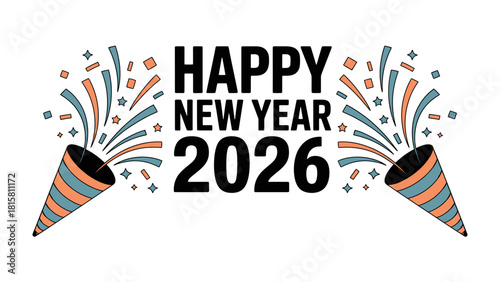 New Year Celebration 2026: A vibrant and celebratory design announces the arrival of the New Year, incorporating festive elements that evoke joy and anticipation for a fresh start.