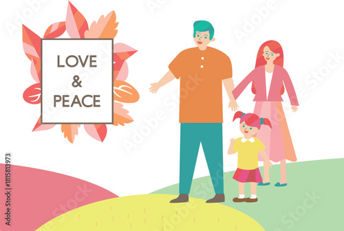 A happy family picture with father,mother,daughter

