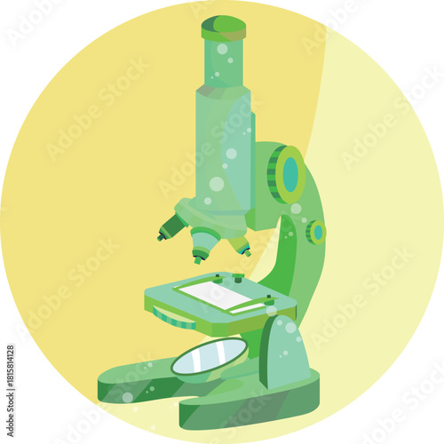 Microscope icon of yellow color ch